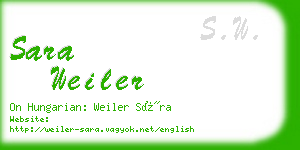 sara weiler business card